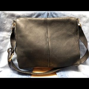 Adrienne Vittadini Shoulder Bag Black Leather